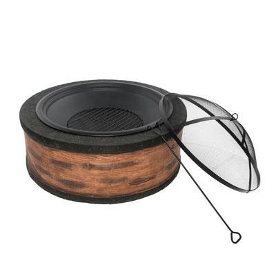 Sun Fire Pit Rustic Wood 35