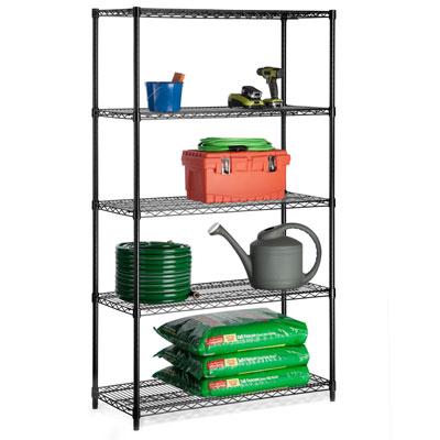 72" 5tier Heavy Duty Shelf Blk