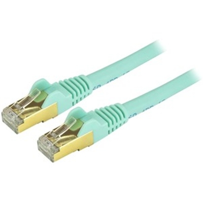 10ft Aqua Cat6a STP Cable