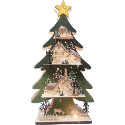 GT 24"H LED Bat Op Wood Tree